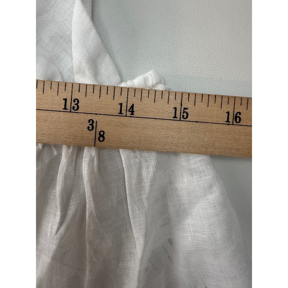 L*Space Sundown Top White 100% Linen Cowrie Shell Tie Front Large NEW MSRP 110 - Picture 8 of 9